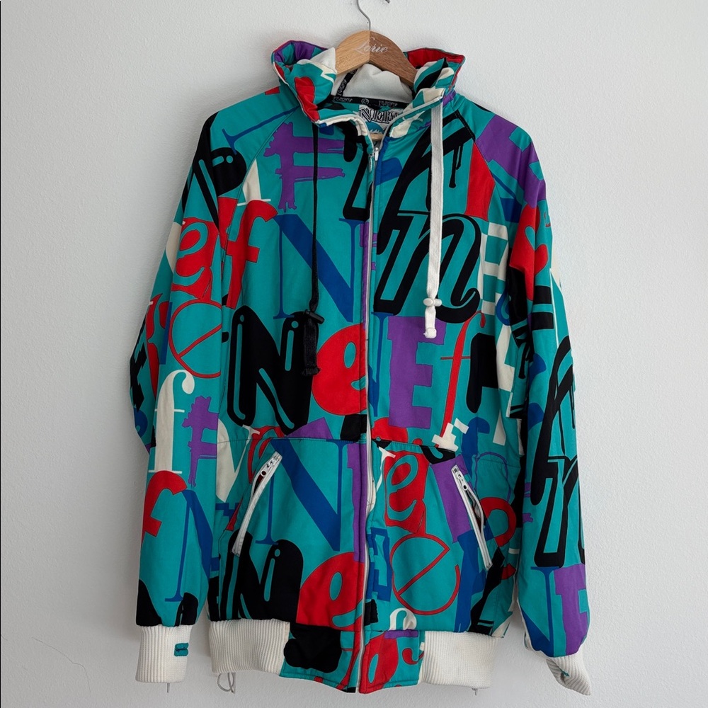 Neff Multicolor vintage Graphic Hoodie ski jacket